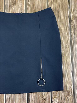 Трикотажная школьная юбка Mevis синяя 2697-01 - размеры