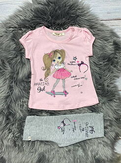 Комплект футболка и бриджи для девочки Breeze Amazing Girl розовый 15705 - фото