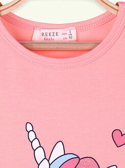 Туника для девочки Breeze Единорог персиковая 15744 - фото