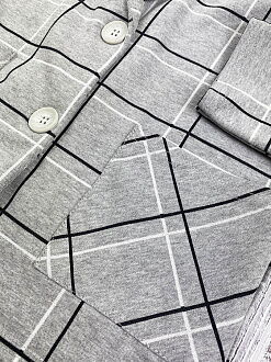 Костюм для девочки Mevis Клетка серый 3605-02 - размеры