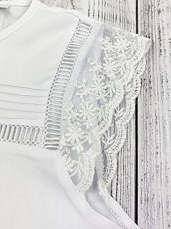 Блузка для девочки Mevis белая 3679-01 - фотография