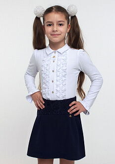 Трикотажная школьная юбка на кокетке SMIL темно-синяя 120138/120139/120159/120160 - фото