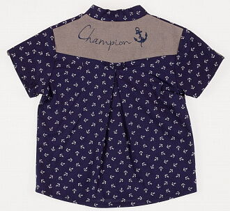 Комплект для мальчика (рубашка+шорты) Маленьке сонечко Чемпион темно-синий - размеры