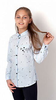 Рубашка для девочки Mevis голубая 2961-06 - цена