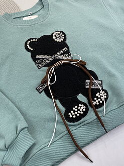 Свитшот для девочки Teddy Bear мятный 0904 - размеры