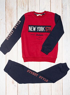 Спортивный костюм для мальчика Breeze New York бордовый 13678 - цена