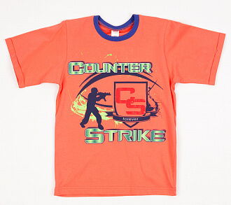 Футболка для мальчика Денди COUNTER STRIKE коралловая 6234 - фото