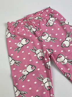 Утепленная пижама для девочки Фламинго Зайчики розовая 329-310 - фото