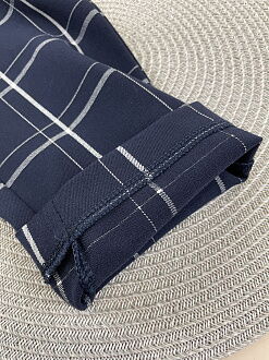 Брюки-слоучи для девочки Mevis Клетка синие 5160-02 - фотография