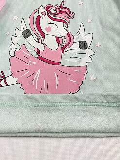 Утепленная пижама для девочки Фламинго Единорог мятная 329-328 - размеры