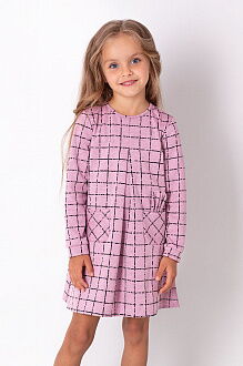 Трикотажное платье для девочки Mevis розовое 3557-01 - цена