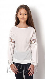 Нарядная блузка для девочки Mevis молочная 2829-01 - цена