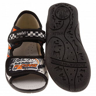 Сандалики для мальчика Waldi Адам черные Racing 360-049 - фотография