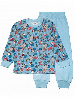Пижама детская InterKids Собачки голубая 3027 - цена