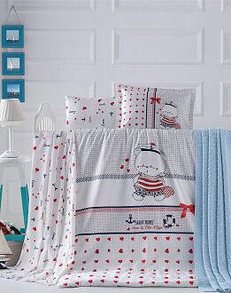 Комплект постельного белья в детскую кроватку LP LARINA красный - цена