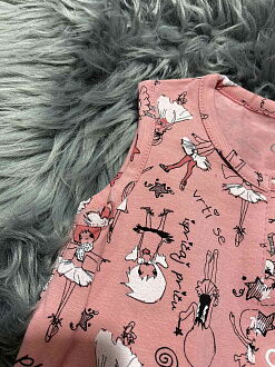 Летний комбинезон для девочки Фламинго Балерина коралловый 045-420 - фото