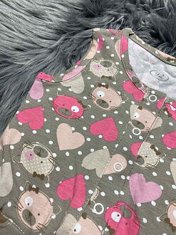 Летний комбинезон для девочки Фламинго Котики серый 045-420 - фотография