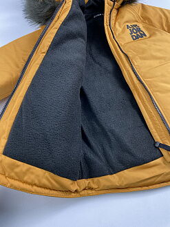Зимняя куртка для мальчика Kidzo горчичная 3310 - размеры