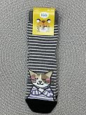 Носки для девочки Котик серые арт.270242