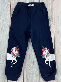 Комплект свитшот и штаны для девочки Barmy Единорог коралловый 0897 - фотография