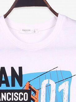 Футболка для мальчика Breeze San Francisco белая 15963 - фото