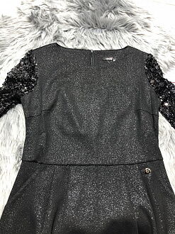 Трикотажное платье для девочки-подростка Mevis черное 3133-01 - фото