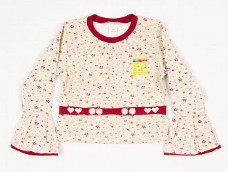 Блузка трикотажная для девочки КЛиМ бежевая - цена