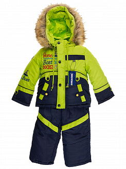 Комбинезон зимний раздельный для мальчика (куртка+штаны) Kozachok Boat салатовый с синим - цена