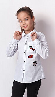 Рубашка для девочки Mevis белая 3291-01 - цена