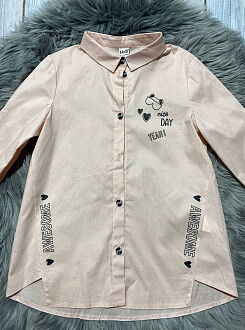 Рубашка школьная для девочки Mevis персиковая 3814-04 - размеры