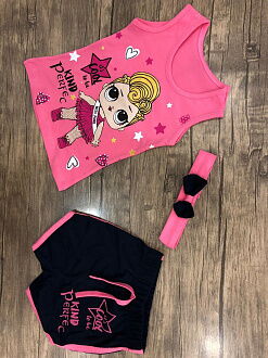 Комплект майка и шорты Perfect LOL темно-розовый - цена