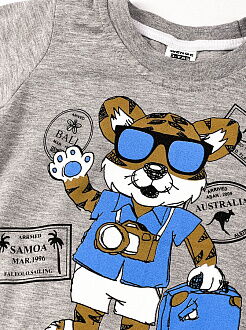 Футболка для мальчика Wenge Тигр серая 2086921 - размеры