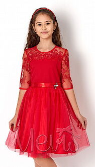 Платье нарядное для девочки Mevis красное 2573-04 - цена