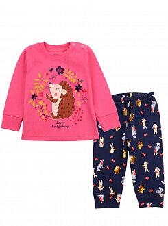Пижама для девочки Фламинго Ёжик коралловая 613-221 - цена
