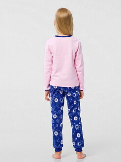 Пижама со светящимся рисунком для девочки Smil розовая 104800 - фото