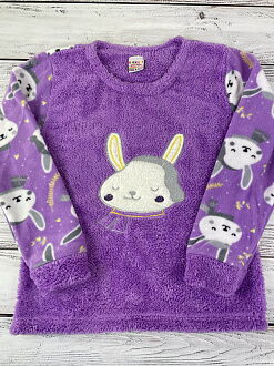Утепленная пижама для девочки Зайчик лаванда 8011  - размеры