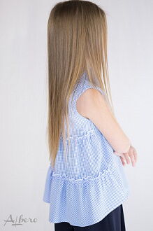 Блузка с коротким рукавом для девочки Albero голубая 5087 - фотография