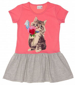Платье для девочки Barmy Котенок с цветком розовое 0015 - цена