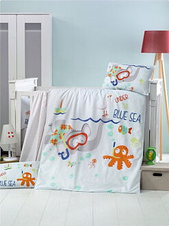 Комплект постельного белья в детскую кроватку VICTORIA BEBEK BLUE SEA 100*150 - Киев