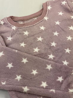 Пижама детская вельсофт Фламинго Звёздочки темная пудра 855-910 - фотография