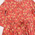 Платье для девочки Mevis Цветочки коралловое 4228-02 - фото