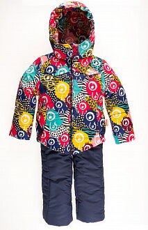 Комбинезон зимний раздельный для девочки (куртка+штаны) Одягайко Птички синий 20064+01239  - цена