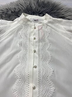 Блузка для девочки Mevis белая 3684-01 - фото