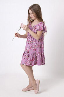 Платье для девочки Mevis Цветочки розовое 4544-03 - размеры