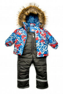 Комбинезон зимний для мальчика (куртка+штаны) Модный карапуз синий 740 - фото
