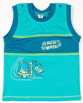 Майка для мальчика Фламинго бирюзовая 483-114 - размеры