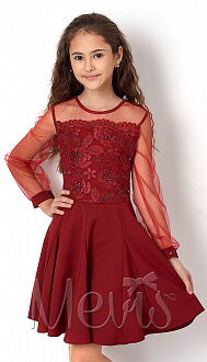 Нарядное платье для девочки Mevis красное 2559-04 - цена