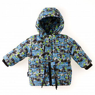 Куртка зимняя для мальчика Одягайко голубой абстракт 20055 - цена