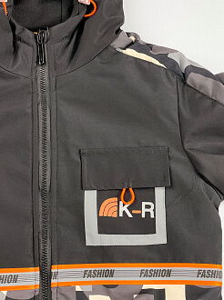 Деми куртка для мальчика Kidzo черная с серым 2039 - фотография