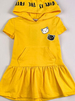 Трикотажное платье для девочки Mevis желтое 3736-03 - размеры